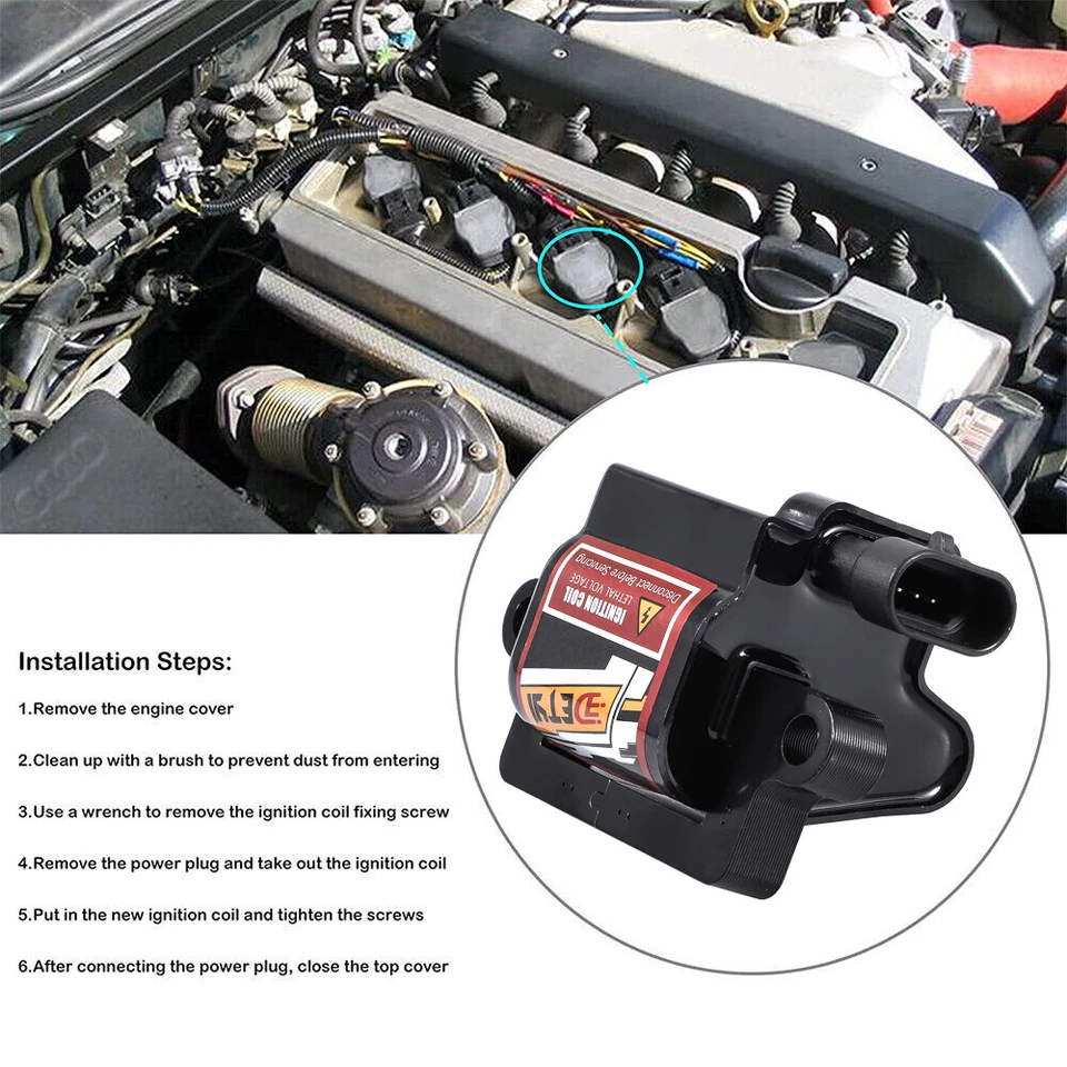 8X Bobina de encendido UF271 y bujía y cable para Chevy GMC 4.8/5.3/6.0/8.1L D581 Foto 2 de 4