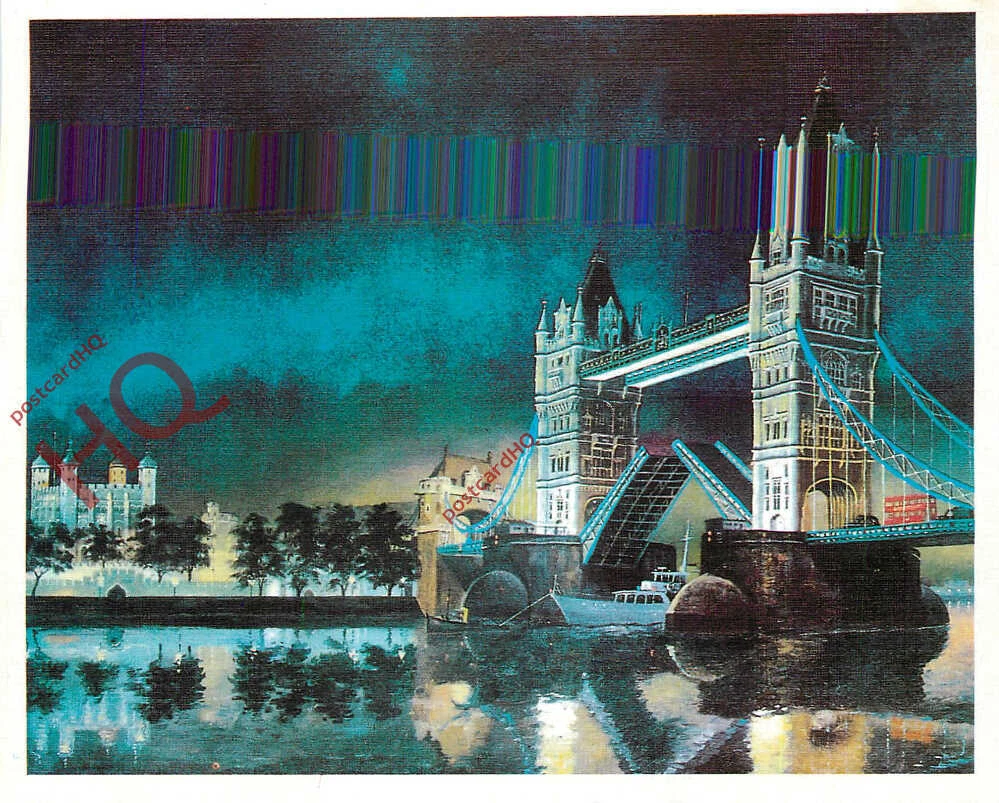 Night Of London Scan Picture Postcard, London, Tower Bridge By Night, Thomas Benacci (Bad Scan) | eBay