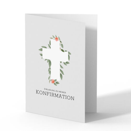 Confirmation cartes d'invitation cartes de confirmation invitations cartes - croix - Photo 1/6