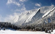 Landscape nature mountains snow forest colorado winter Custom Gaming Mat Desk