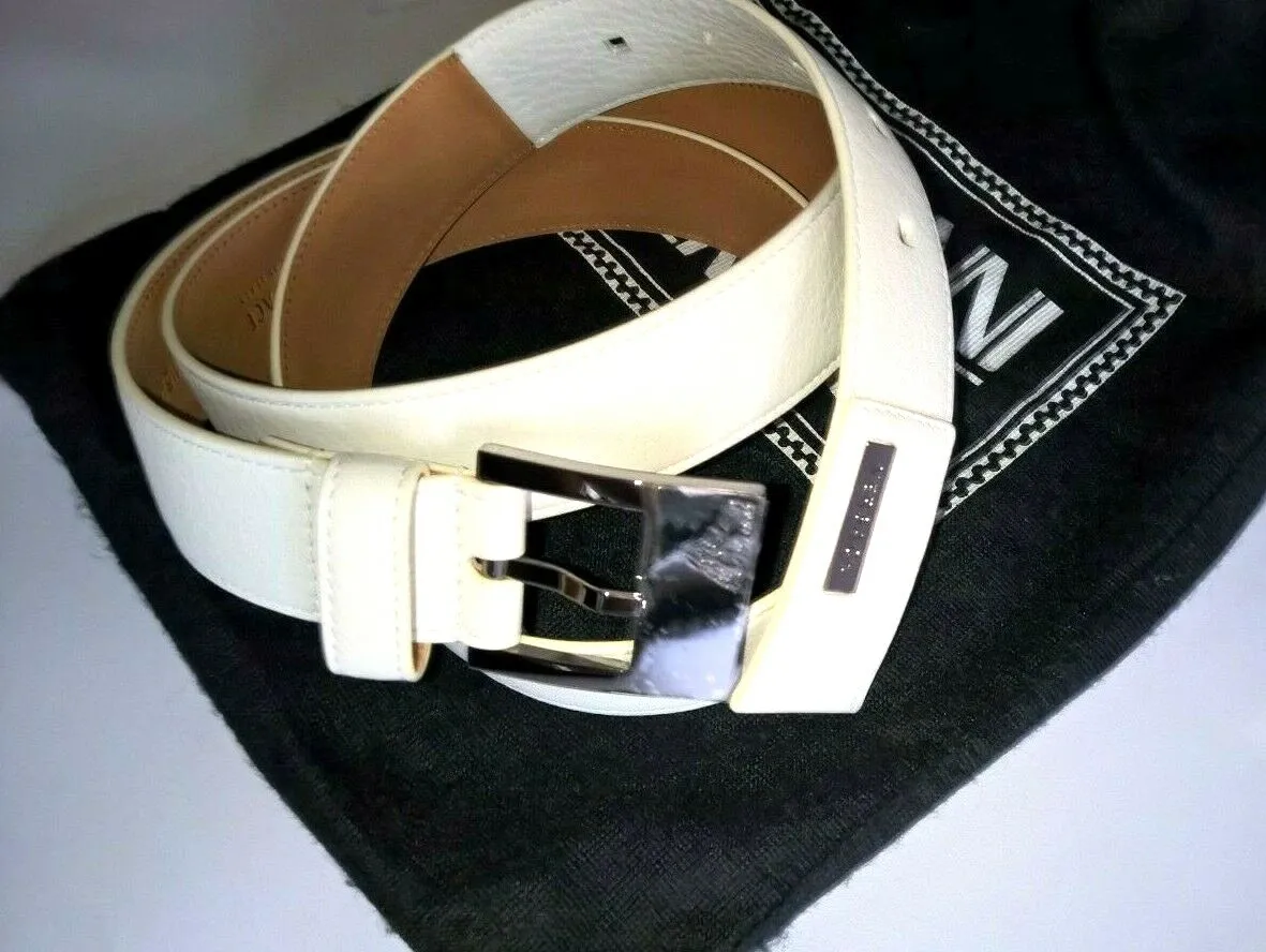 Versace Logo Letter Belt in White