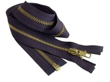 23 Inch 10 Metal Zipper YKK 5 Golden Brass Medium Weight Separating Made in USA