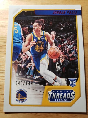 2019-20 Jordan Poole Chronicles Threads Red Rookie 46/149 #89