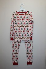 CARTER'S GIRLS PAJAMA SET 2PCS 100 COTTON HOLIDAY BLUSH PINK  MLTCLR SIZE 10