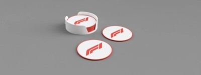 Formula 1 coaster, with F1 logo