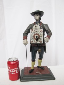 GERMAN BLACK FOREST CAST IRON CLOCK PEDDLER MAN MECHANICAL CLOCK, | eBay