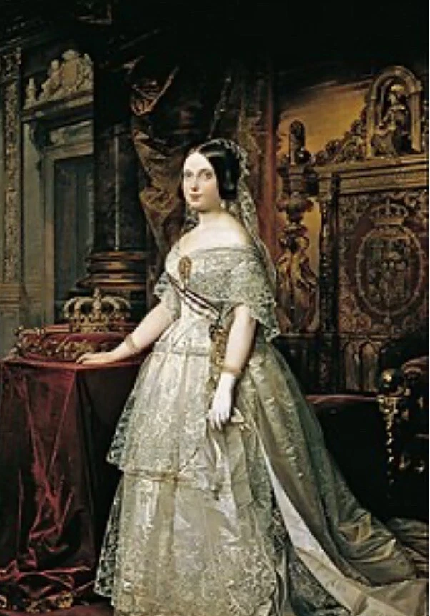 1856 Spanish 1/4 Real Queen Isabella II Large Coin Rare Type 25 Cent - Image 3 of 4