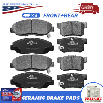 Front & Rear Ceramic Brake Pads for 2006 - 2011 Honda Civic Accord Acura EL