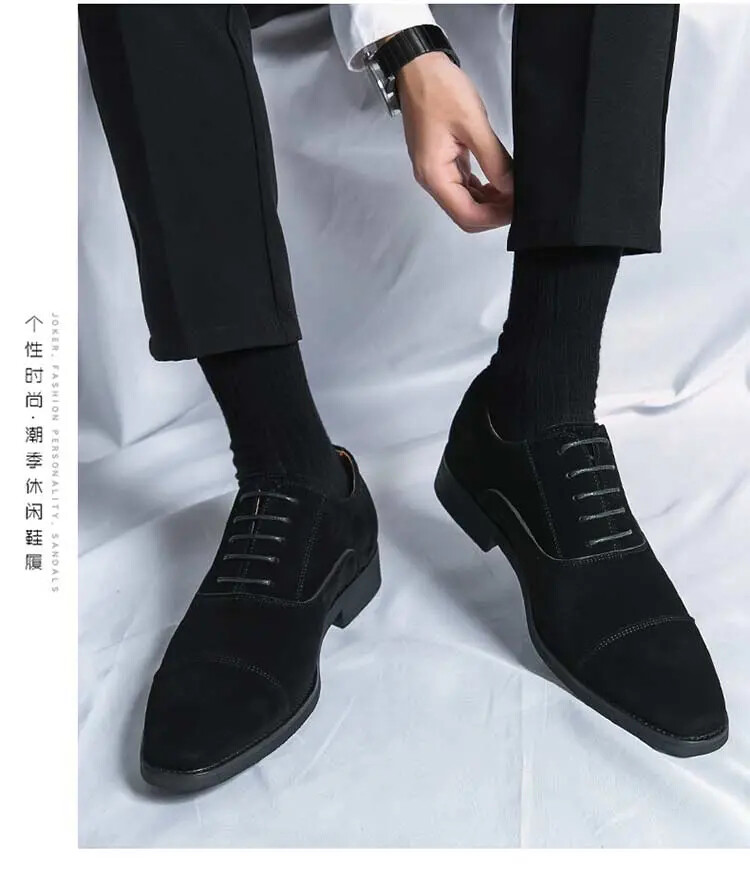 SAOLA Scarpe da uomo formali in pelle scamosciata tendenza autunno stringate scarpe eleganti inglesi