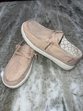 HEY DUDE Wendy Sparkling Rose Gold Slip On Shoes Casual Lightweight Womens 6