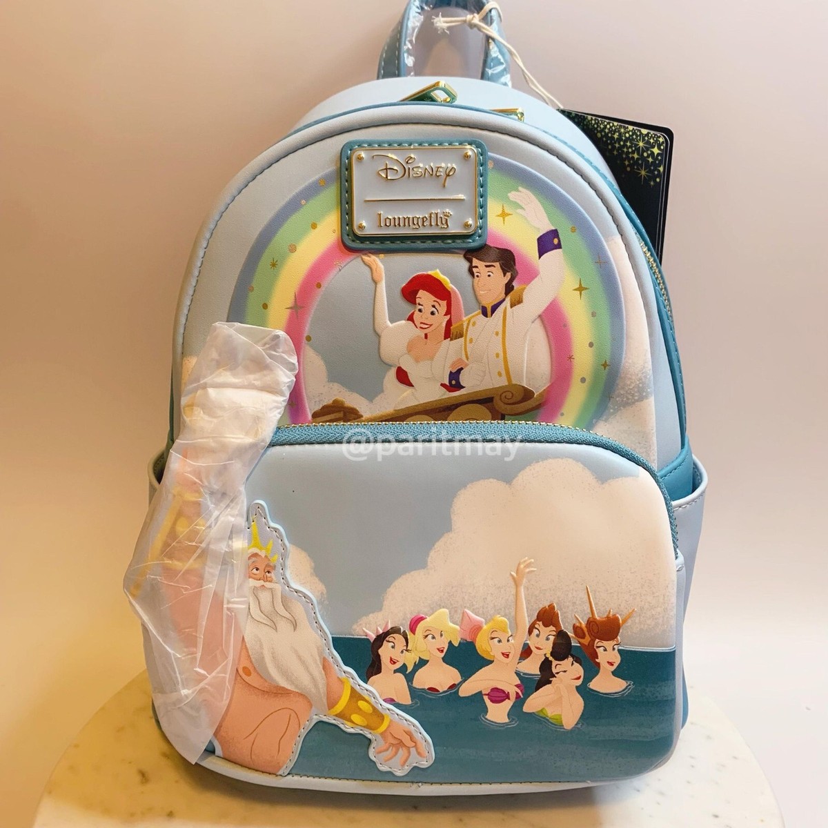Loungefly Little Mermaid Tritons Gift Mini Backpack (NEW WITH TAG)