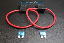 2 12 GAUGE ATC FUSE HOLDER W/ FUSE IN-LINE AWG WIRE COPPER 12 VOLT BLADE