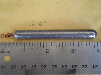 7 PCS. BOTTOM BOUNCER PENCIL SINKER 2 OZ. W/#5 RED BARREL SWIVEL (75 LBS. TEST)