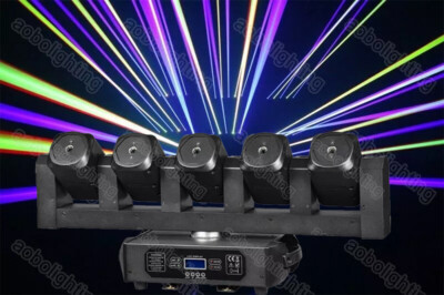RGB 5 head beam moving head laser lights Disco DJ LED Strobe Cabezas Móviles Luz