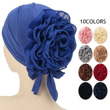 Muslim Turban Cap Women Flower Cancer Chemo Hat Hijab Hair Loss Head Scarf Cover