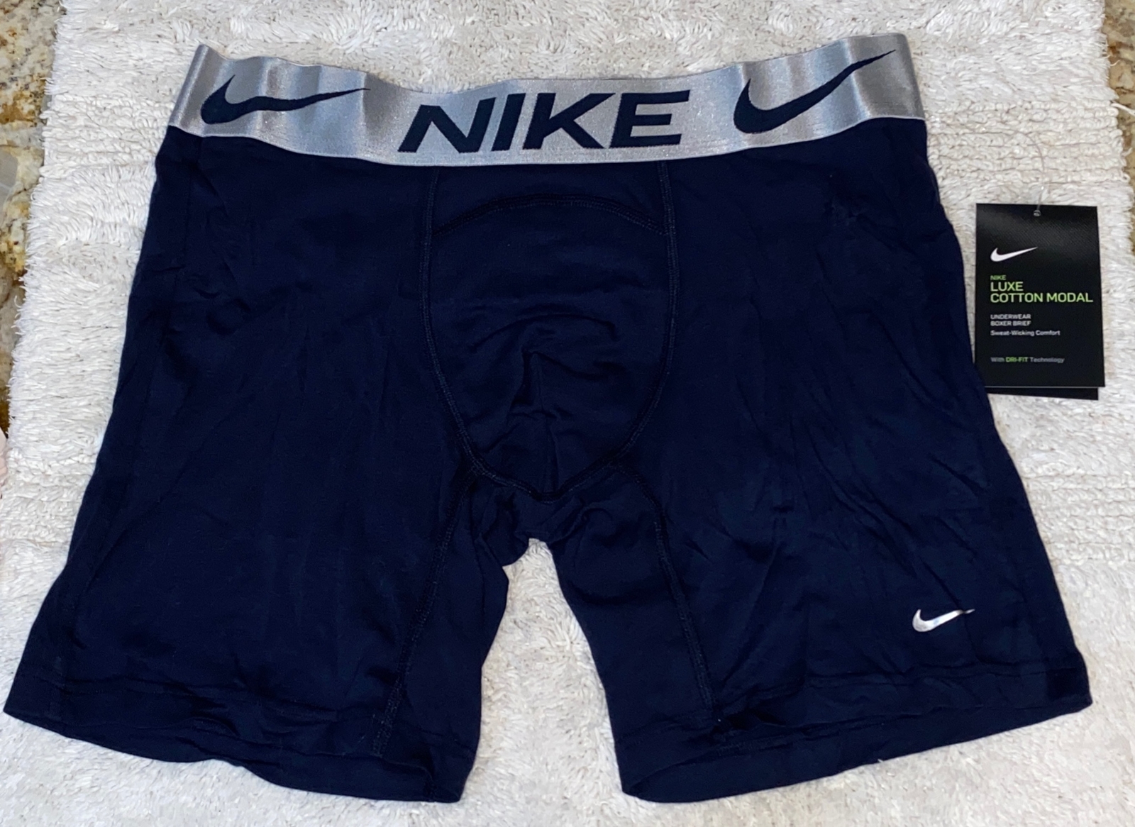 NIKE Luxe Cotton Modal Navy Blue Grey Boxer Briefs Underwear NEW Mens