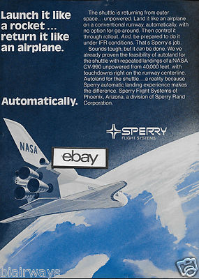 Nasa Raum Shuttle Sperry Flight Systeme 1974 Launch Rakete Land Flugzeug Anzeige