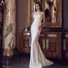 Elegant Mermaid Wedding Dresses Sparkly Sequins Lace 3D Flowers Bridal Gowns