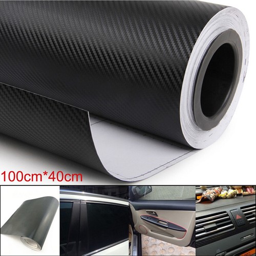 DIY 3D Car Interior Accessories Panel Black Carbon Fiber Vinyl Wrap Car Sticker