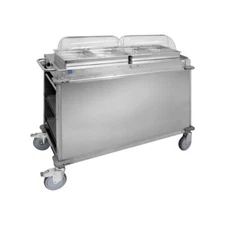 Cadco CBC-HH MobileServ® Junior Mobile Hot Buffet Cart with (2) Hot Full Size...