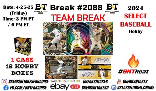 WASHINGTON NATIONALS 2024 Panini Select Baseball Hobby CASE 12 BOX Break #2088