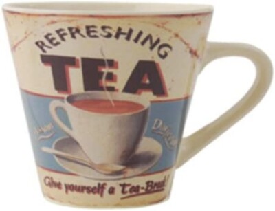 Martin Wiscombe Retro ERFRISCHENDER TEE konische Tasse - große Auswahl auf Lager