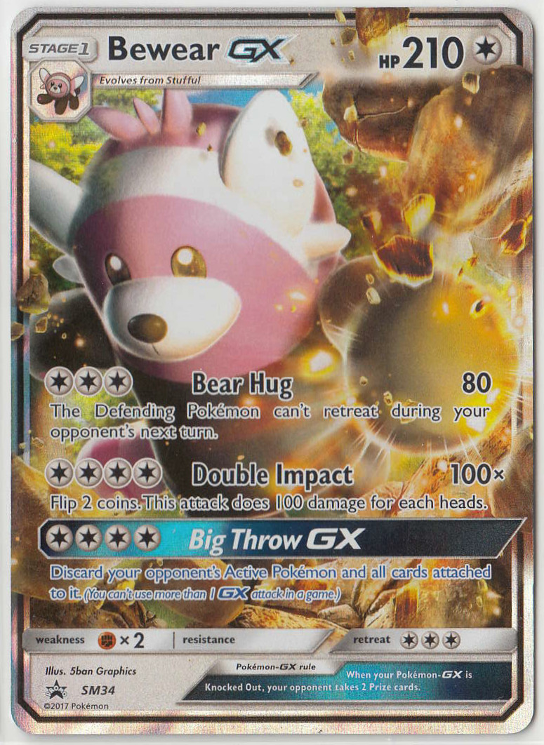 Bewear GX SM34 - Black Star Promo - Ultra Rare Holo Pokemon Card Near Mint