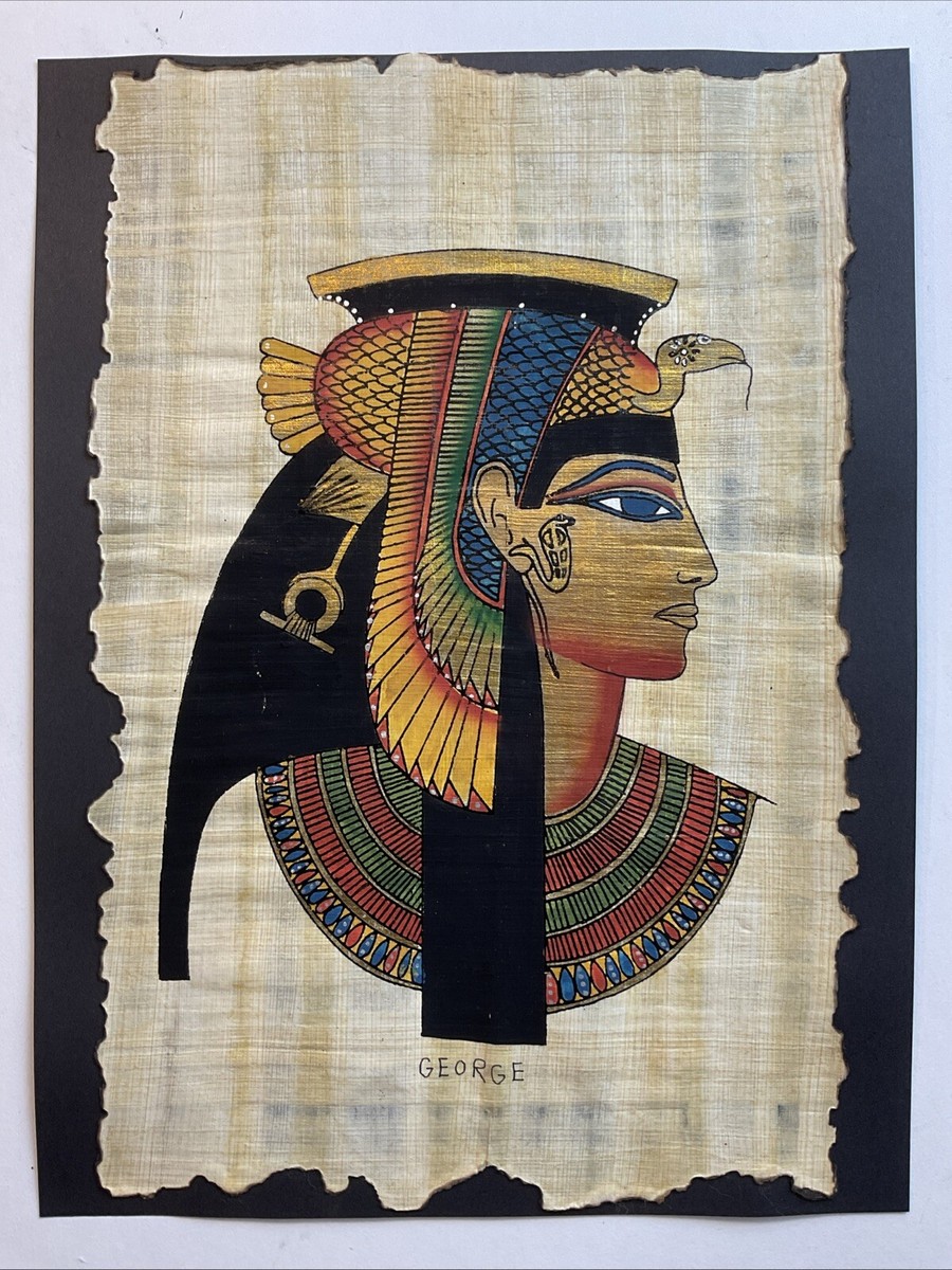 パピルス画　クレオパトラ Vintage Egyptian Papyrus Painting- Queen Cleopatra VII 9x12” | eBay