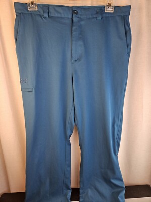 UNDER ARMOUR PERFORMANCE Men's Golf Pants Size 38R TEAL TURQUOISE 5 Pockets Logo