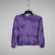 Member's Mark Tie Dye Relaxed Fit Lightweight Sweatshirt Purple Size Small