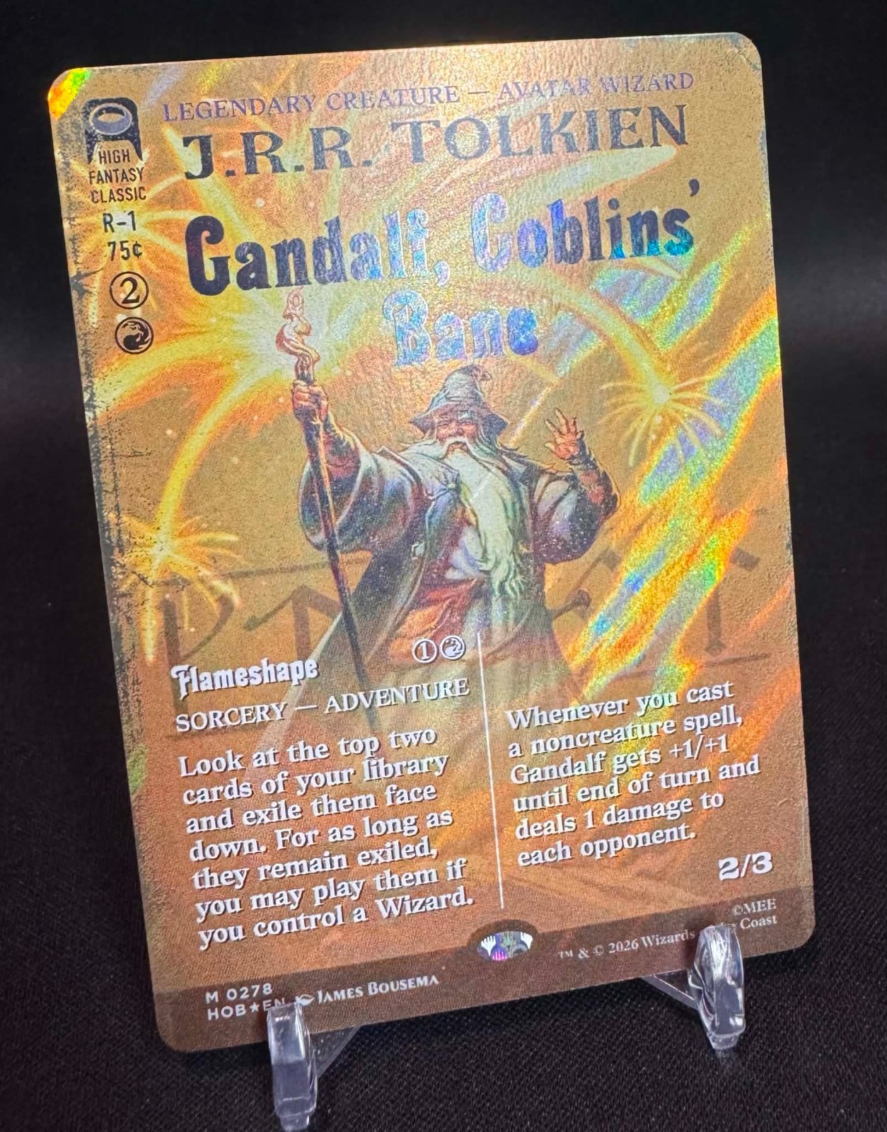 🌈 Gandalf, Goblins' Bane (Borderless SURGE Foil) - The Hobbit MTG #278 - NM view 2