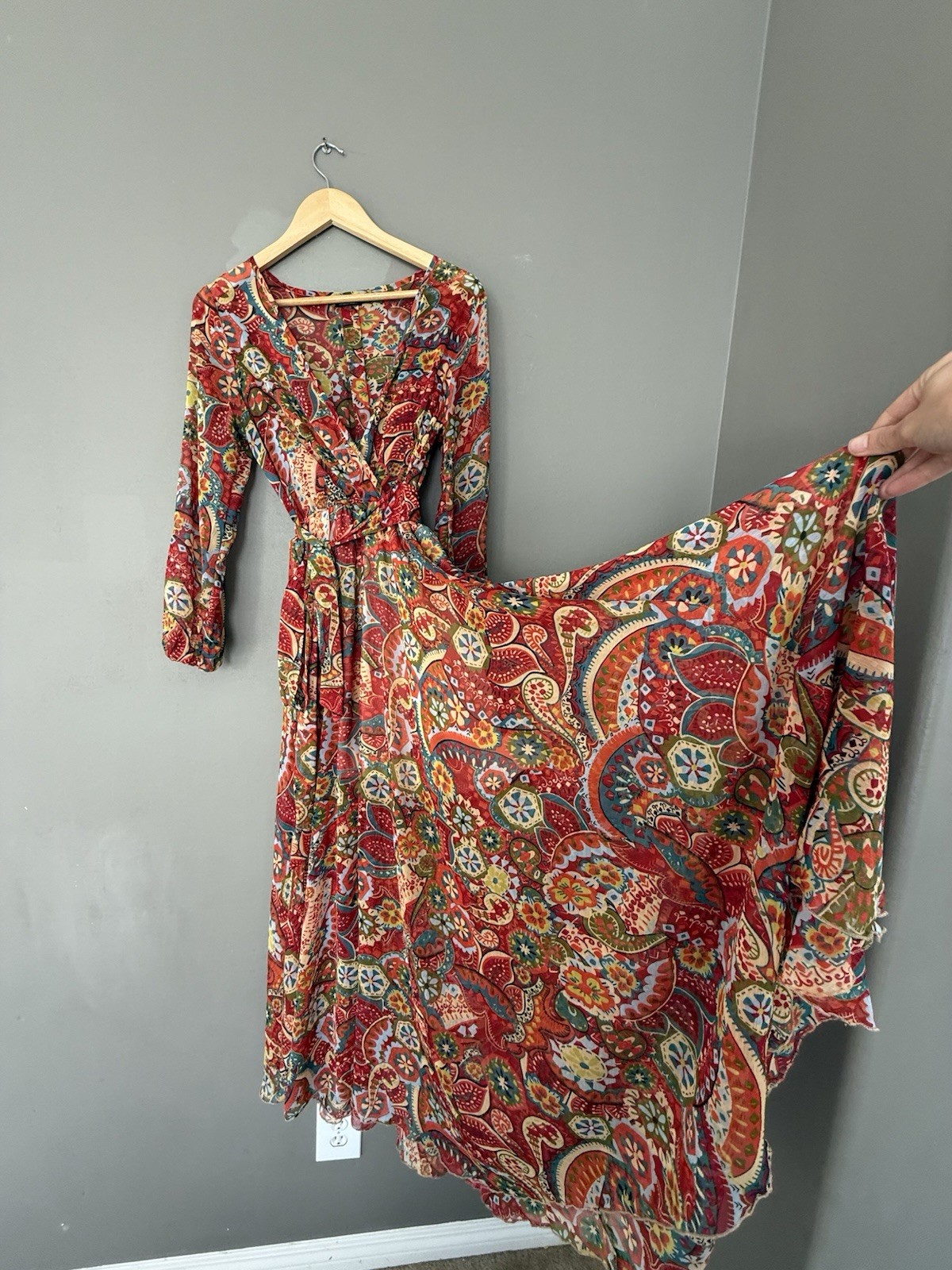 Boho Floral Semi-Sheer Maxi Dress for Spring - Artsy Whimsical Spy Zone Exchange Style