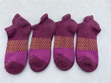 BOMBAS 4 Pairs Honeycomb Tri-Block Cushion Size Medium Women's Solid Ankle Socks