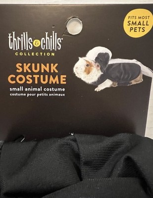 Thrills & Chills Halloween Skunk Costume Guinea Pig Small Animal New
