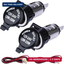 2 Pcs Car Cigarette Lighter Socket Cigarette Lighter Replacement 12 Volt Femal 2 Pcs Car Cigarette Lighter Socket Cigarette Lighter Replacement 12 Volt Femal