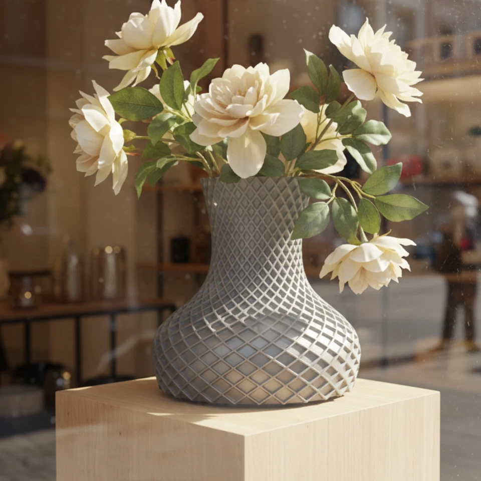 Moderne Vase für Kunst- und Echtblumen aus Bio-Kunststoff, Größen- und Farbwahl - Bild 2 von 4