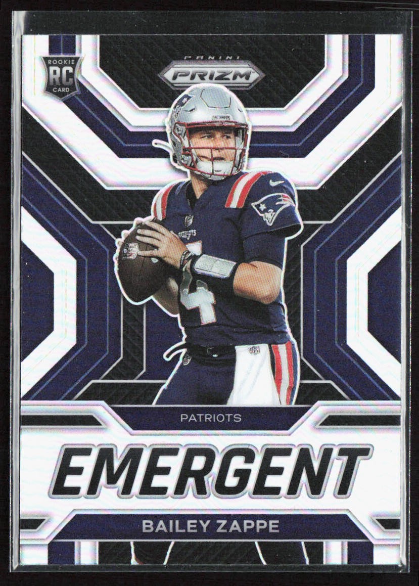 2022 Panini Prizm Bailey Zappe Emergent Silver Rookie #E-4 Patriots