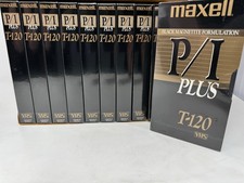Lot of 10 Maxell P/I Plus T-120 VHS Tapes Blank Premium Quality NEW SEALED