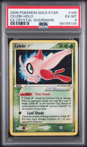 Celebi Holo 100/100 Gold Star Crystal Guardians Pokemon PSA 6