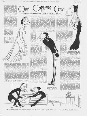 Karikaturen aus ''The Command to Love'' im Savoy Theatre Vintage Print 1930