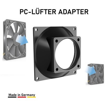 PC Lüfter Adapter - fan adapter - Größen wählbar (40/50/60/70/80/92/120/140 mm)