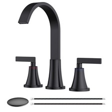 8 Inch Bathroom Sink Faucet, 3 Hole Widespread Bathroom Faucets with Pop Up D...