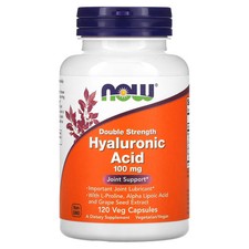 2 X Now Foods, Hyaluronic Acid, Double Strength, 100 mg, 120 Veg Capsules