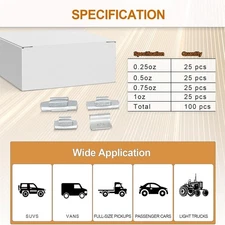 400 Pcs ASSORTMENT CLIP-ON WHEEL WEIGHT BALANCE 0.25 0.50 0.75 1.00 oz P STYLE