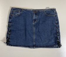 Vintage Mossimo Denim Mini Skirt Sz 15 Lace U...
