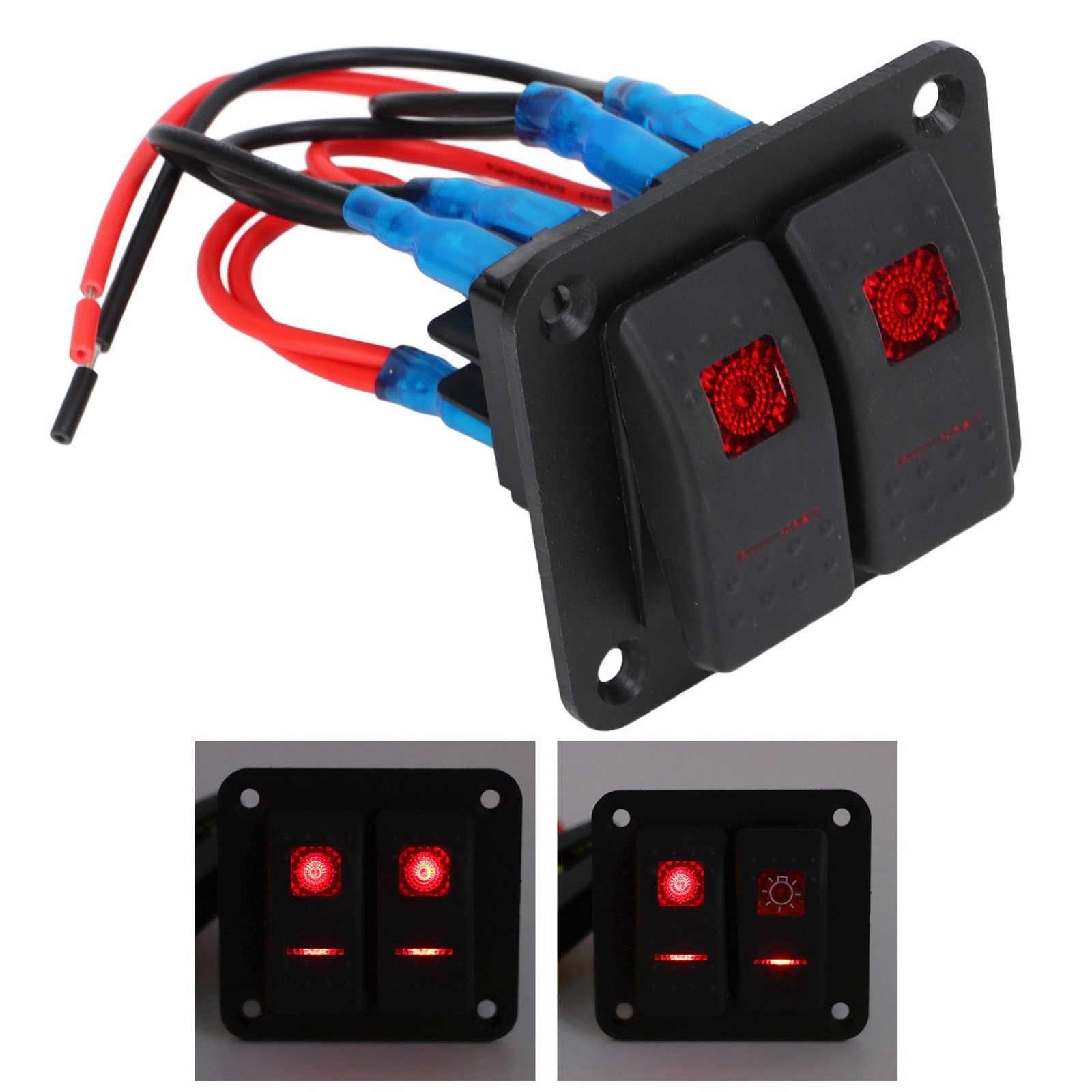 Gang Rocker Switch Panel Durable Waterproof On Off For Vehicles Premium