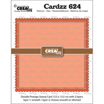 Crealies Cutting Die Double Postage Stamp Card Square