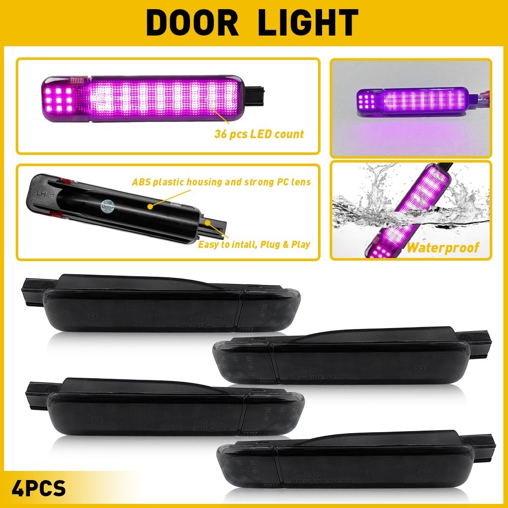 Purple LED Door Panel Lights for Chevy GMC