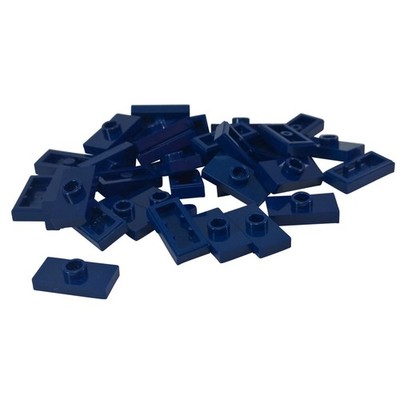 50 NEUE LEGO Plate, Modified 1 x 2 Stud,Groove ,Bottom Stud Holder Dunkelblau