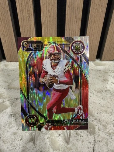 2024 Panini Select - Club Level Jayden Daniels #217 Red & Yellow Shock Prizm RC